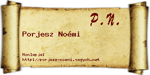 Porjesz Noémi névjegykártya